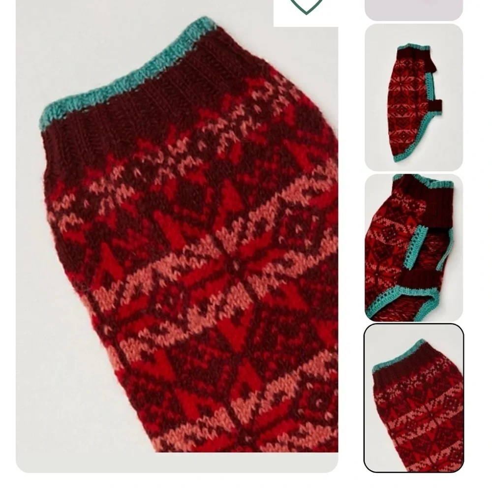 Free people X French knot dog sweater new with tags size medium Knit Dog Sweater